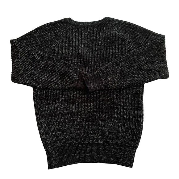 Vintage 80s Sam & Max V-Neck Lurex Tinsel Sparkle Knit Sweater Black - Picture 2 of 5